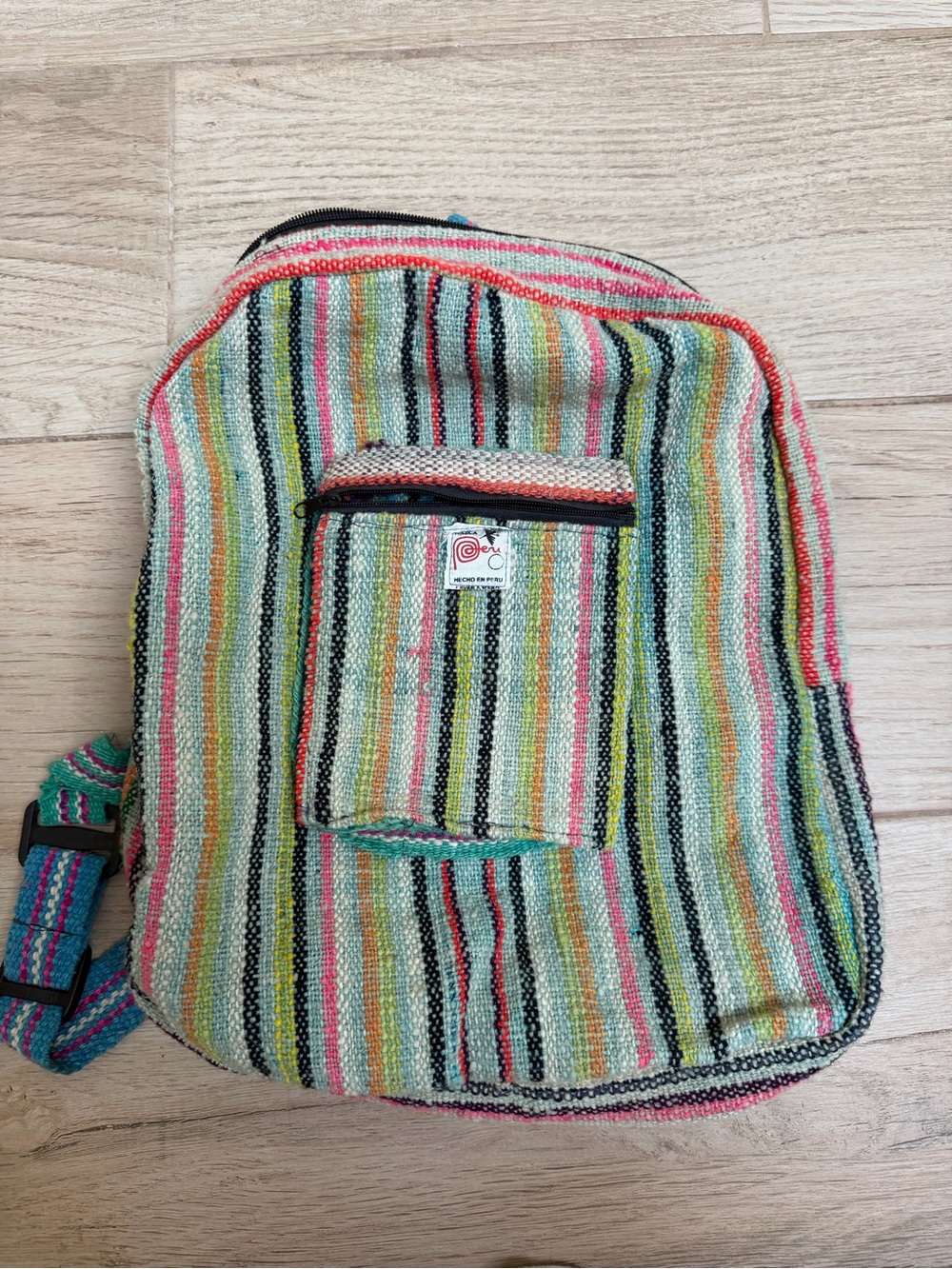 Multicolor Striped Woven Women's Backpack - Artisan